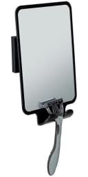 WENKO Wandspiegel Quadro Schwarz Antibeschlag Vacuum-Loc Bild 3