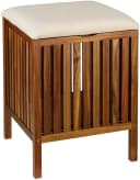 WENKO Hocker Fondi Akazienholz Beige Gepolstert Bild 2