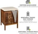 WENKO Hocker Fondi Akazienholz Beige Gepolstert Bild 3