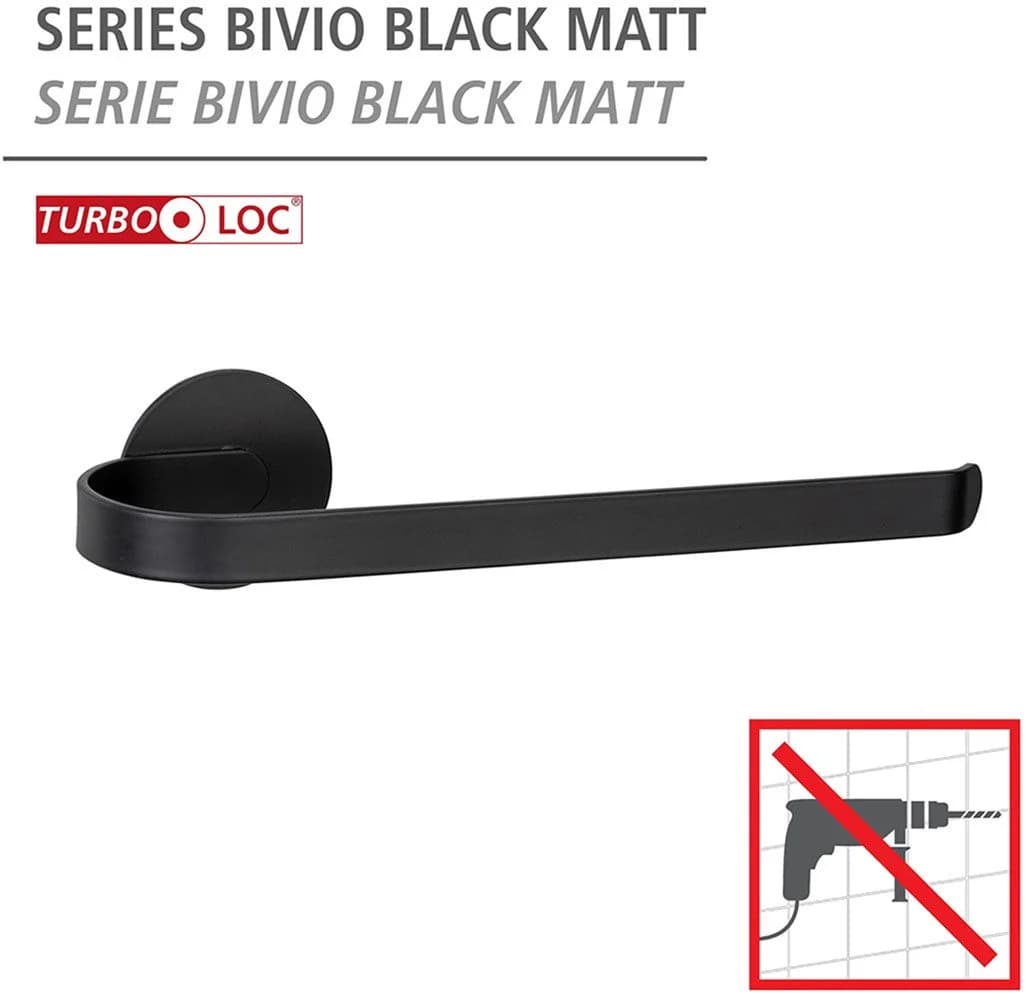 WENKO Handtuchhalter Bivio Schwarz Aluminium Selbstklebend - Bild 5