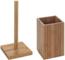 WENKO Küchenrollenhalter Set Mera Dunkelbraun Bambus Bild 2