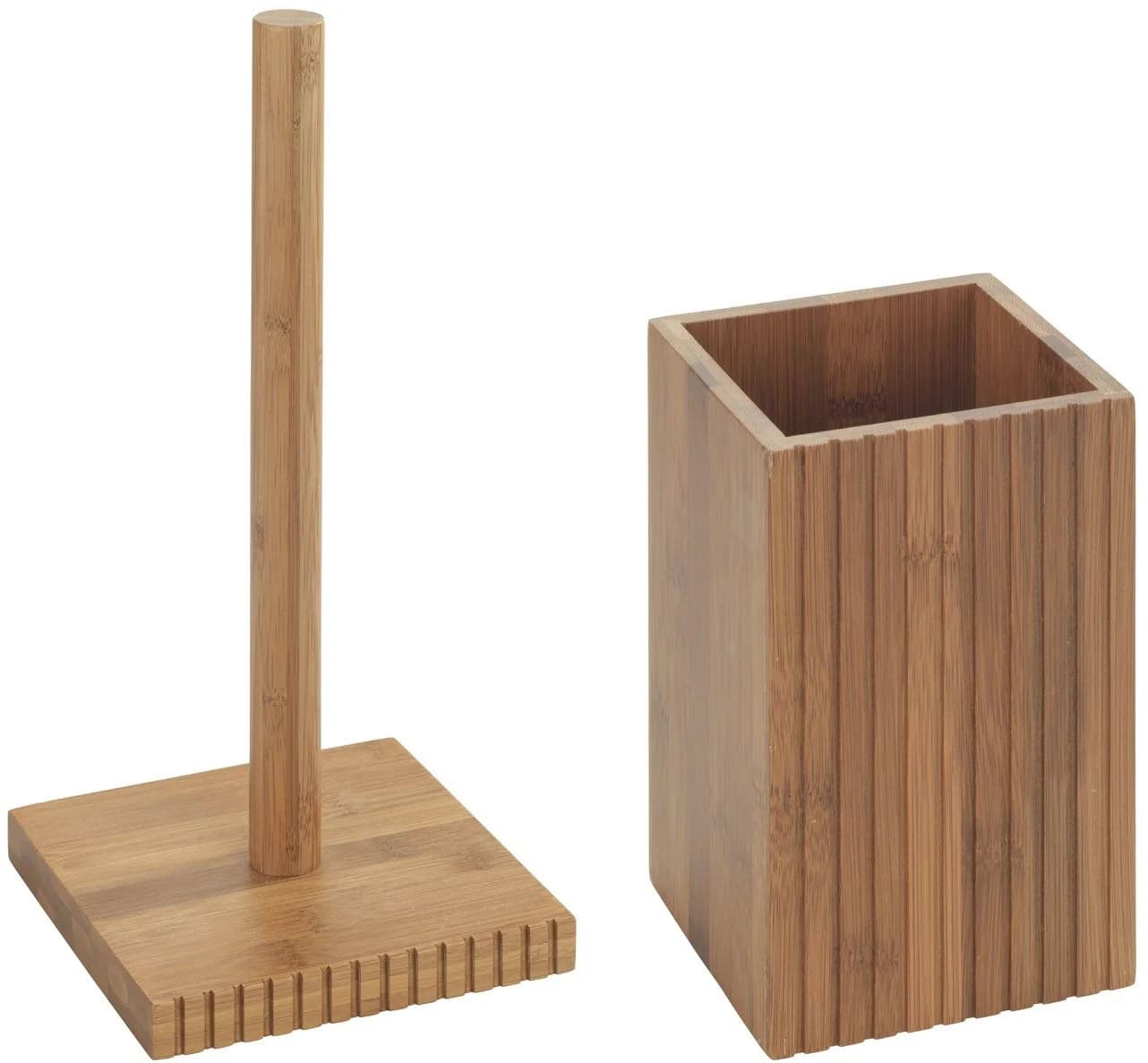 WENKO Küchenrollenhalter Set Mera Dunkelbraun Bambus - Bild 2
