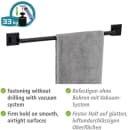 WENKO Handtuchstange Quadro Schwarz Edelstahl Vacuum-Loc Bild 4