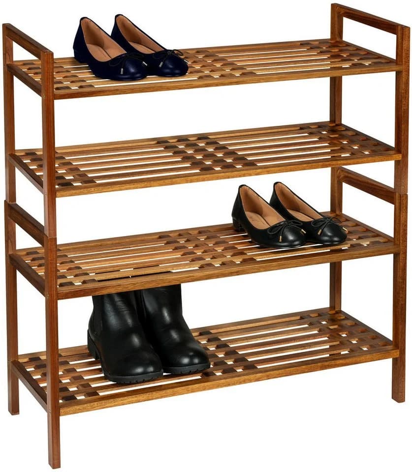 Schuhregal WENKO Fondi Braun Massivholz 69x40,5x27 cm - Bild 5