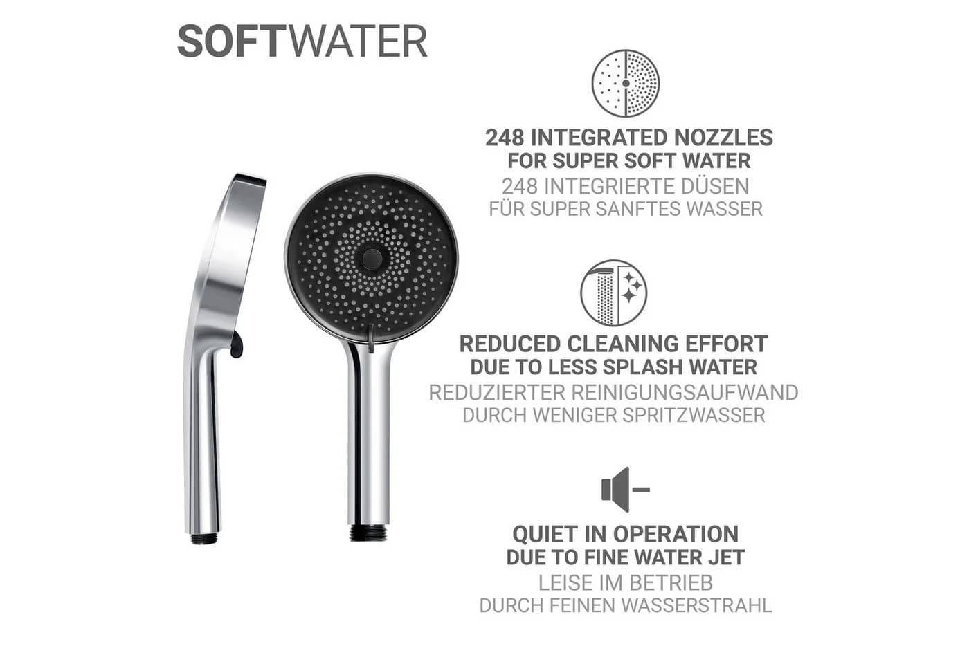 WENKO Brausehalter Softwater Silber Edelstahl Duschkopfhalterungen - Bild 5