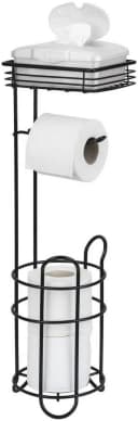Wenko Toilettenpapierhalter mit Ablage Schwarz Metall Bild 2