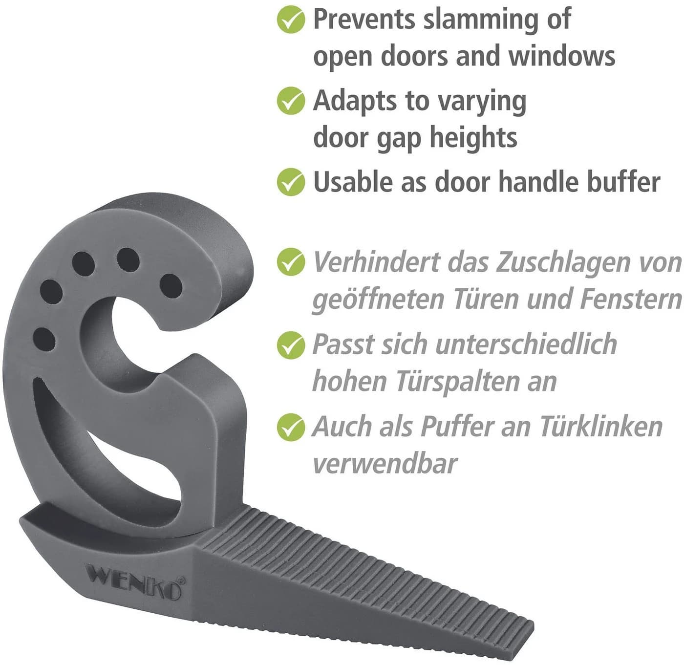WENKO Multi-STOP® Anthrazit Set 4-tlg. Türstopper aus Kunststoff - Bild 5