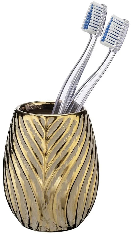 WENKO Badaccessoire-Set Idro Gold Keramik mit Linien-Struktur - Bild 3