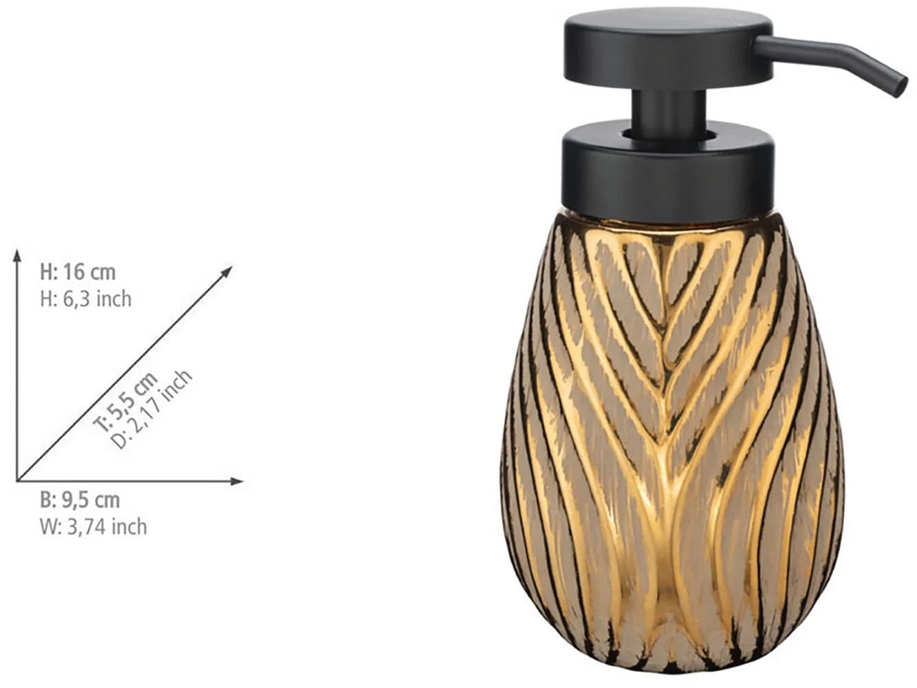 WENKO Badaccessoire-Set Idro Gold Keramik mit Linien-Struktur - Bild 5