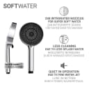 WENKO Handbrause Softwater, Duschkopf mit 3 Strahlarten, Ø 12 cm, mikrofeine Düsen Bild 4