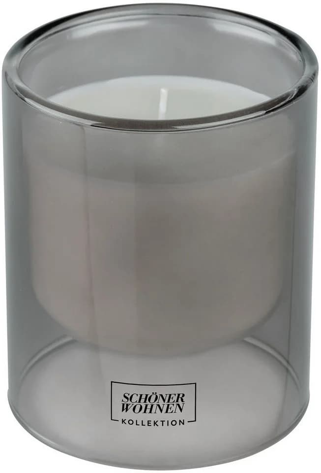SCHÖNER WOHNEN Duftkerze Cedar L Grau Glas