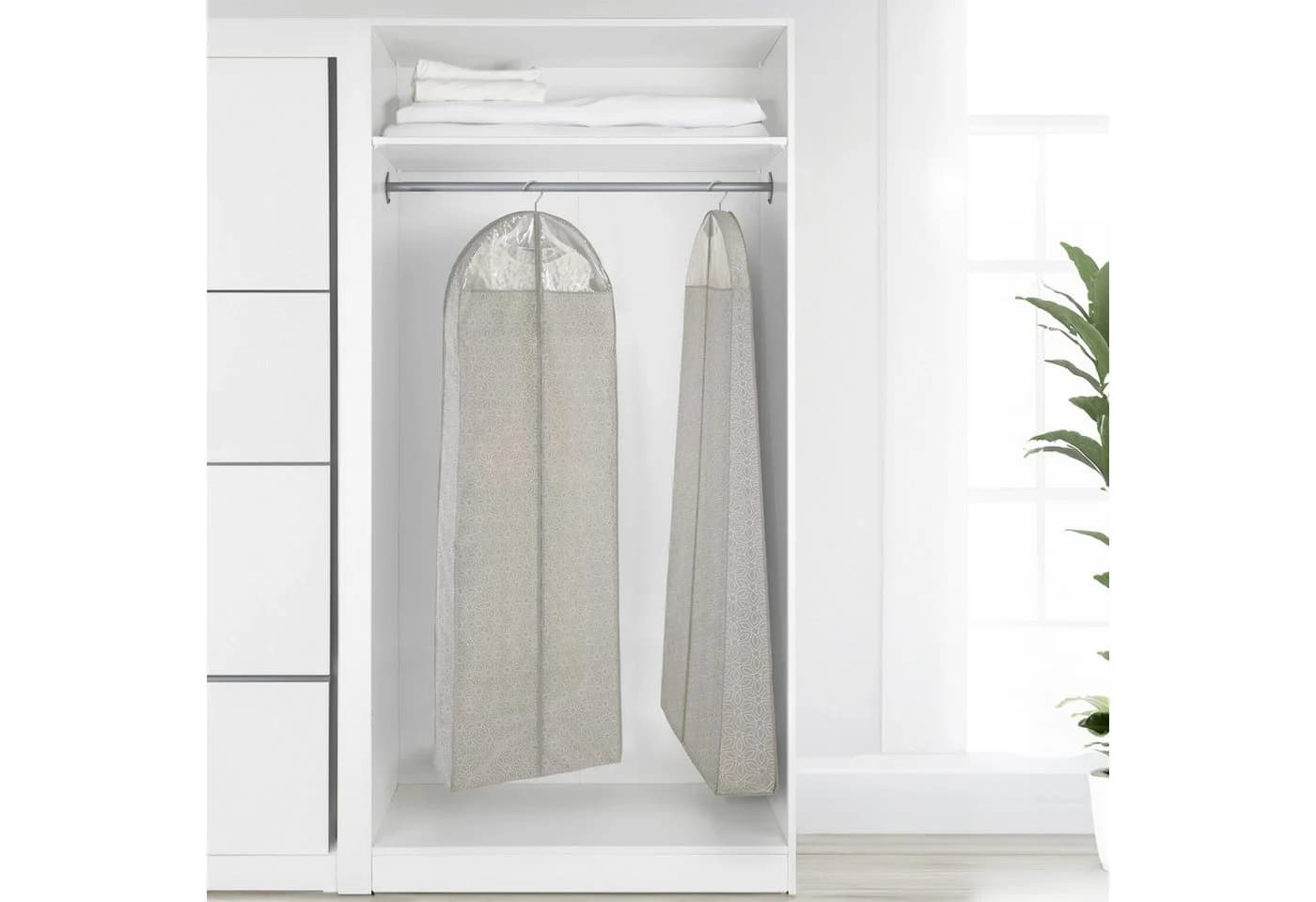 WENKO Kleidersack Balance Taupe 2er Set atmungsaktiv