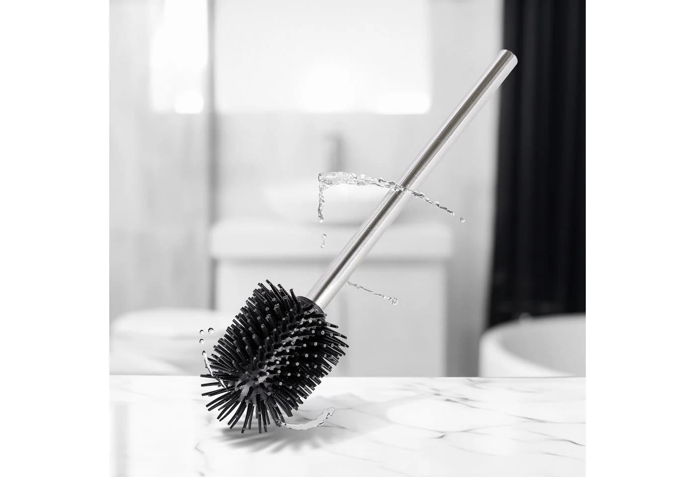 WENKO WC-Garnitur "Rivalta" Silberfarben Industrial Design - Bild 3