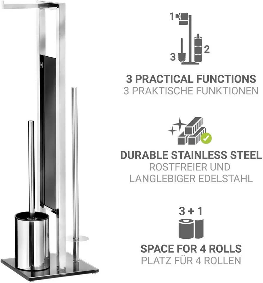 WENKO WC-Garnitur "Rivalta" Silberfarben Industrial Design - Bild 5