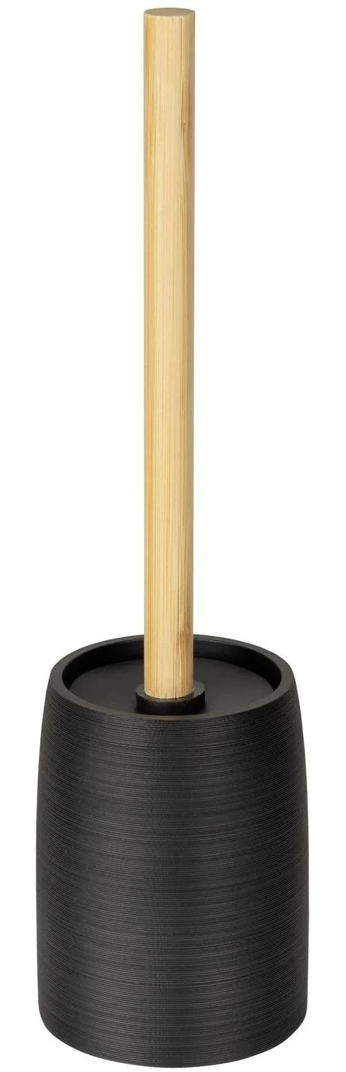 WENKO WC-Garnitur Altavalle Schwarz Polyresin Bambus