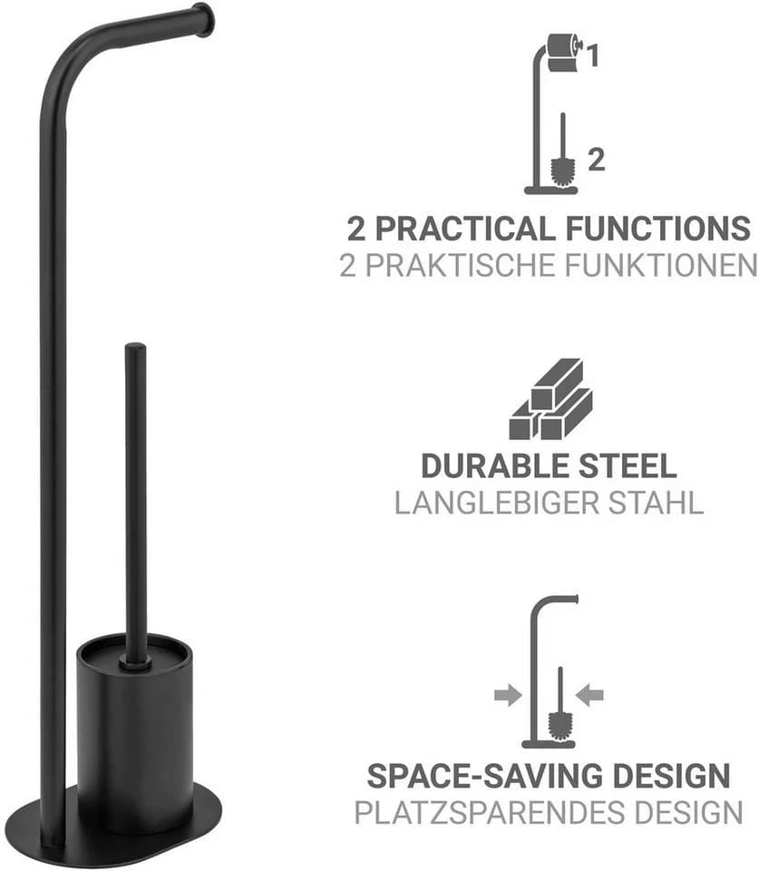WENKO Levante WC-Garnitur Schwarz Metall - Bild 3
