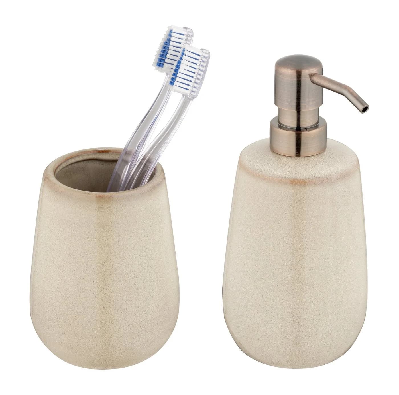 WENKO Badaccessoire-Set Sirmione 2-tlg. Beige Keramik - Bild 3