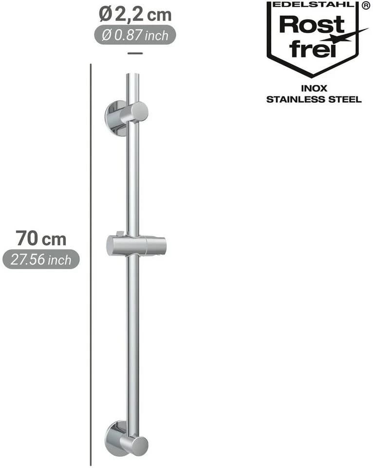 WENKO Duschstange Edelstahl 70 cm Chrom - Bild 4