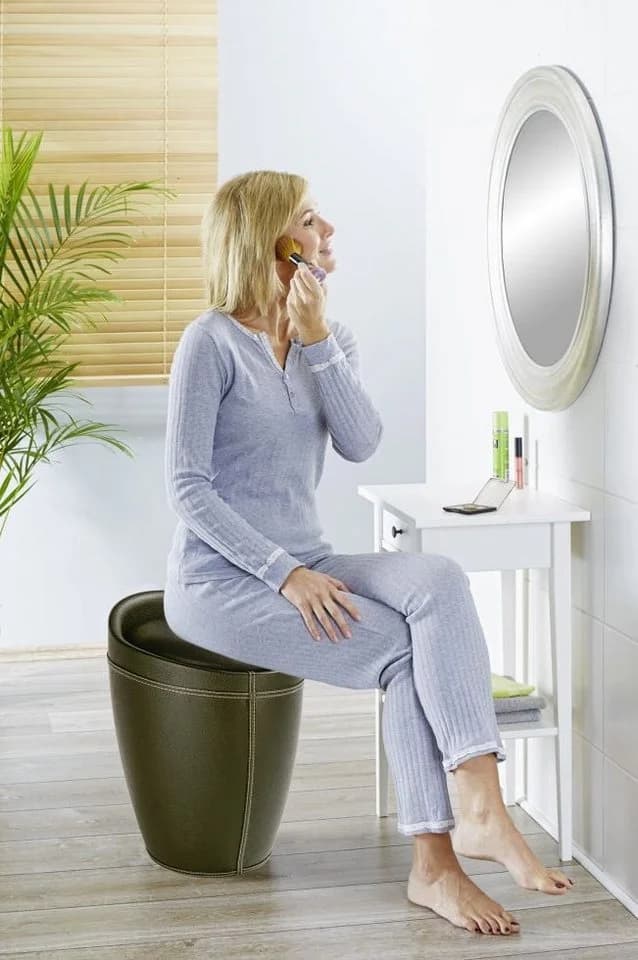 WENKO Wäschesammler Candy in Lederoptik 20 l Braun - Bild 4