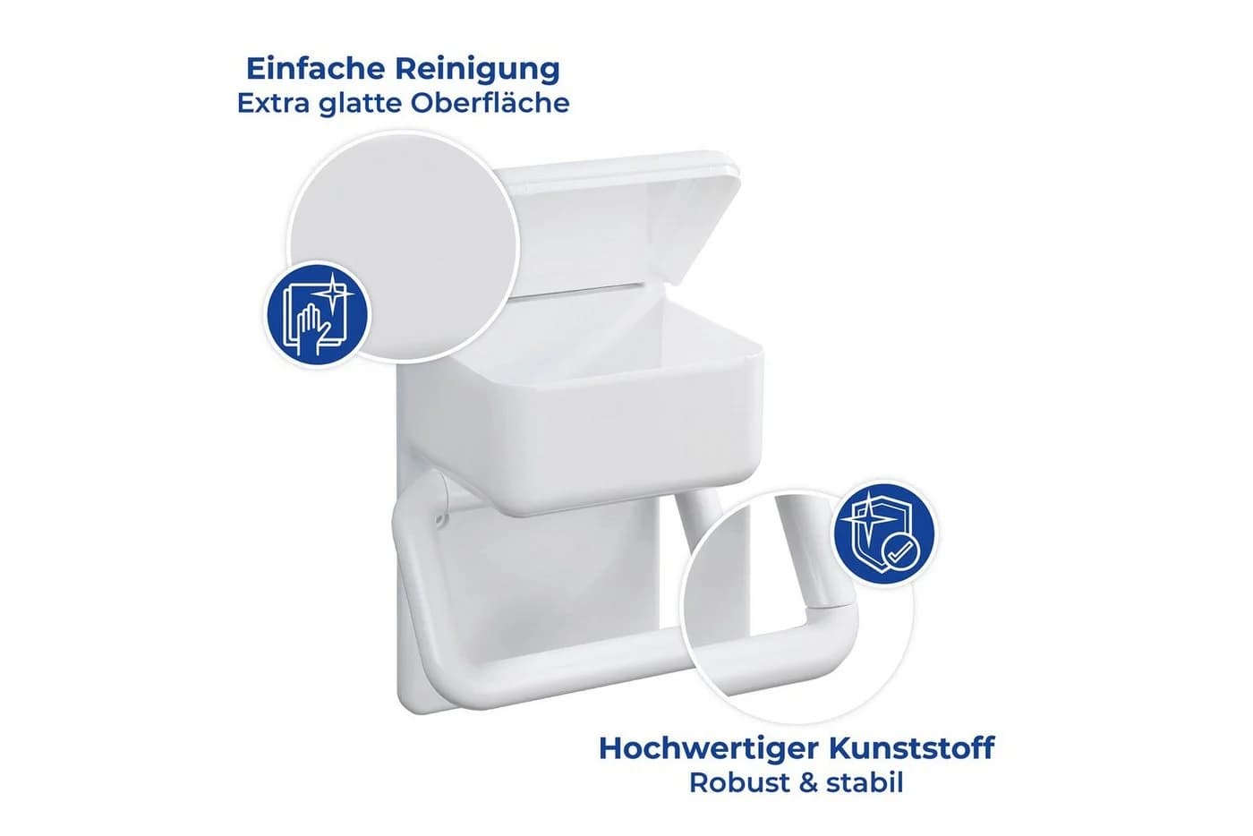 Maximex Toilettenpapierhalter 2 in 1 mit Ablage Weiß - Bild 4