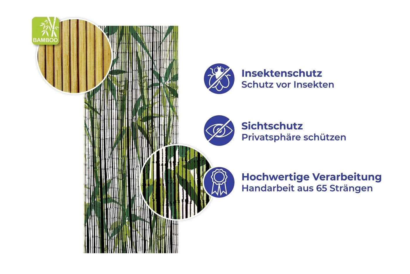MAXIMEX Türvorhang Bambus Grün Insekten- und Sichtschutz - Bild 5