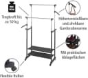 Wenko Kleiderständer All Inn Schwarz/Silber Höhenverstellbar Bild 3