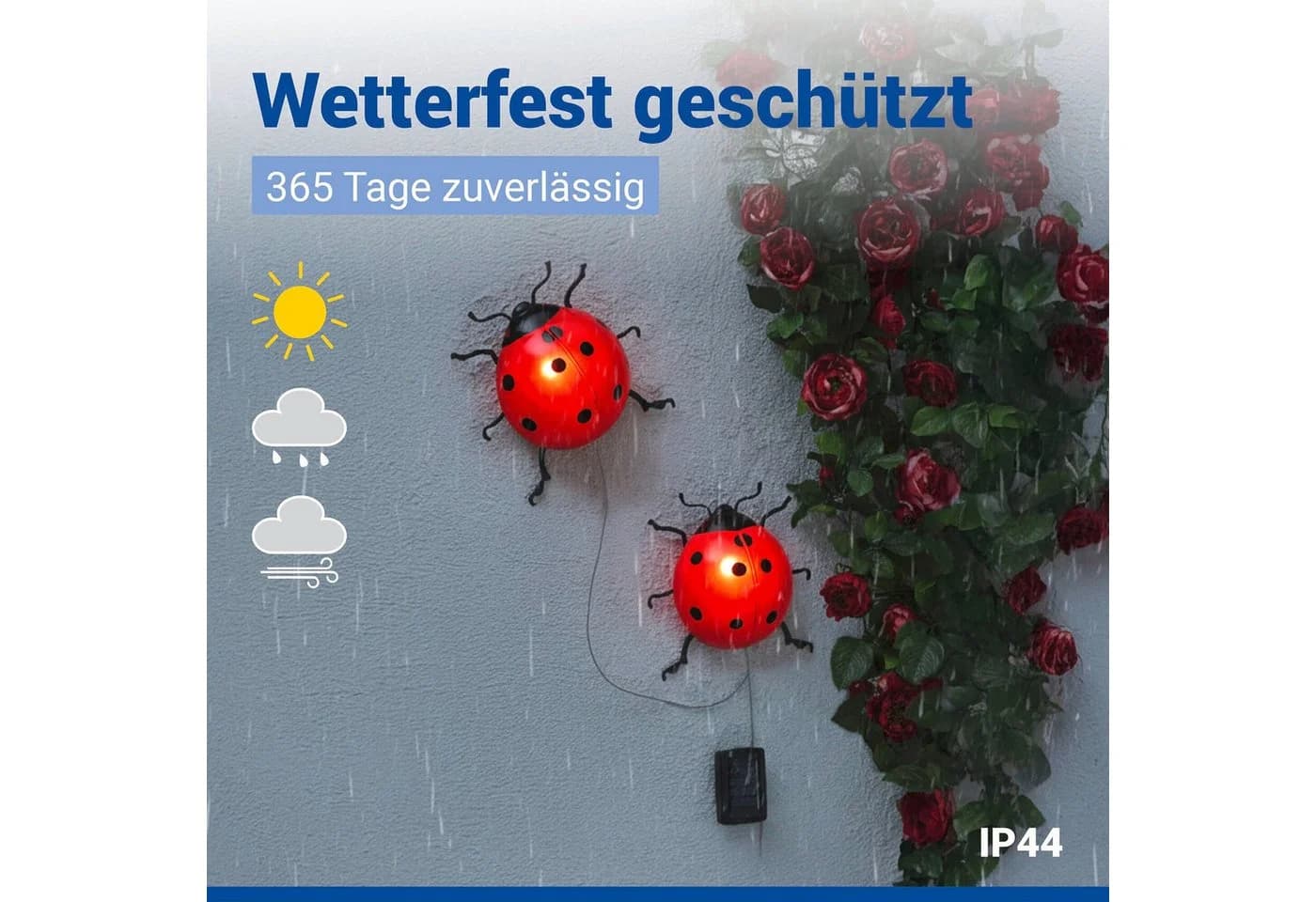 LED Gartenleuchte MAXIMEX Marienkäfer Solarleuchte Rot - Bild 3