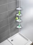 WENKO Duschablage Teleskop Duschecke Compact Weiß Aluminium Bild 1