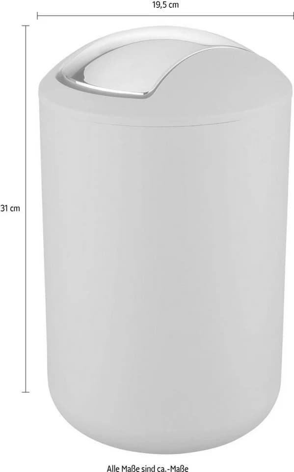 Kosmetikeimer WENKO Brasil Grau Kunststoff 6,5 Liter - Bild 4