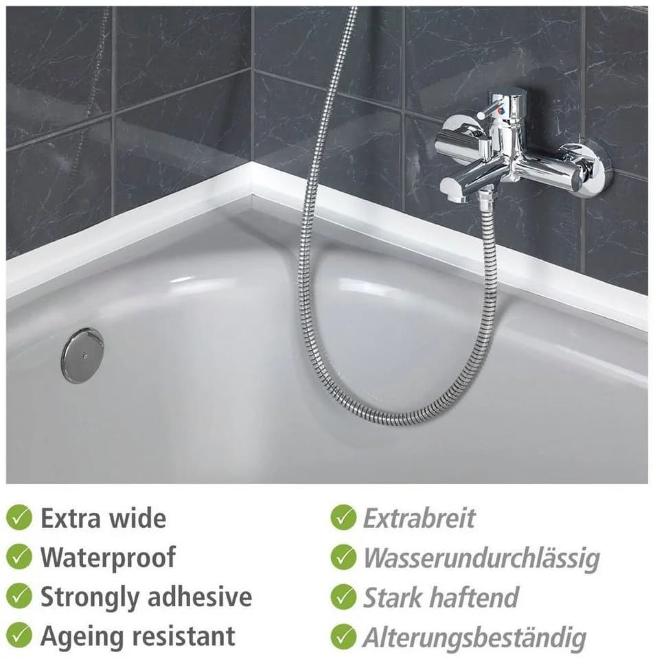 WENKO Wannenabdichtband Extrabreit 3,5 m Weiß - Bild 4