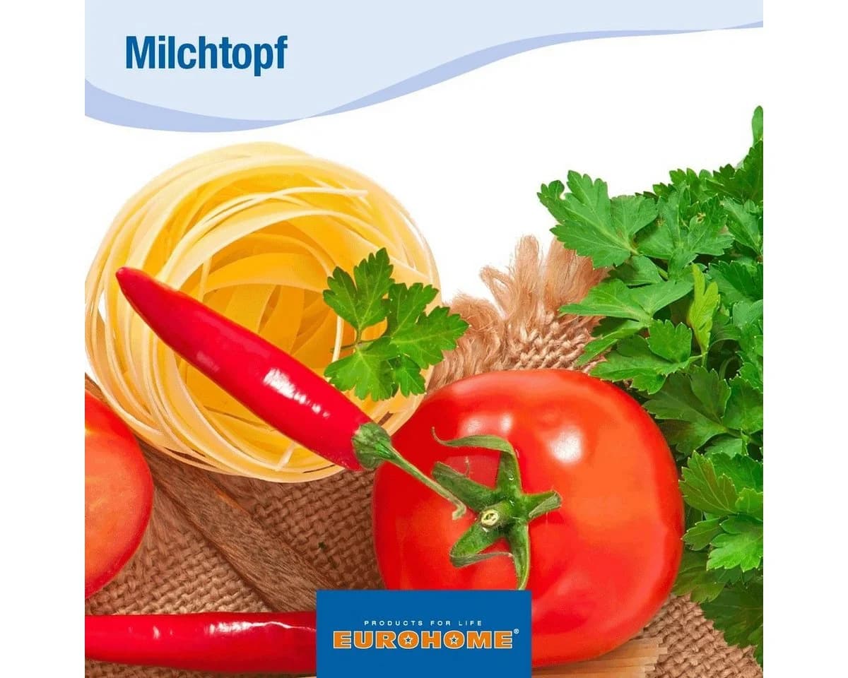 EUROHOME Milchtopf 1l Emaille Landhauslook Weiss mit Ausgießer - Bild 4