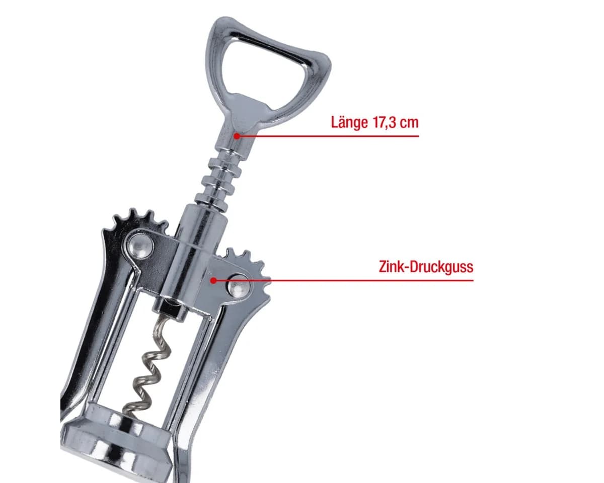 EUROHOME Hebelkorkenzieher Verchromt Silber 17,3 cm