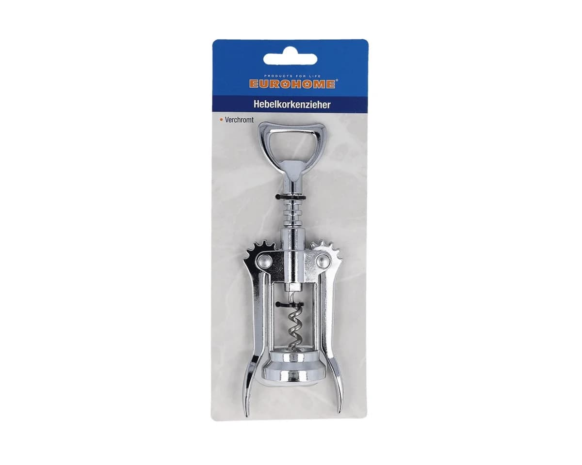 EUROHOME Hebelkorkenzieher Verchromt Silber 17,3 cm - Bild 3