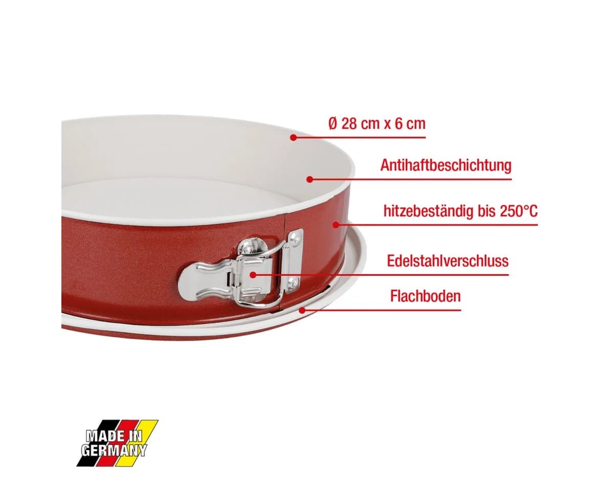 EUROHOME Springform Ø28 cm Antihaftbeschichtung rot-creme - Bild 4
