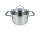 EUROHOME Fleischtopf Edelstahl 16 cm mit Glasdeckel Bild 1