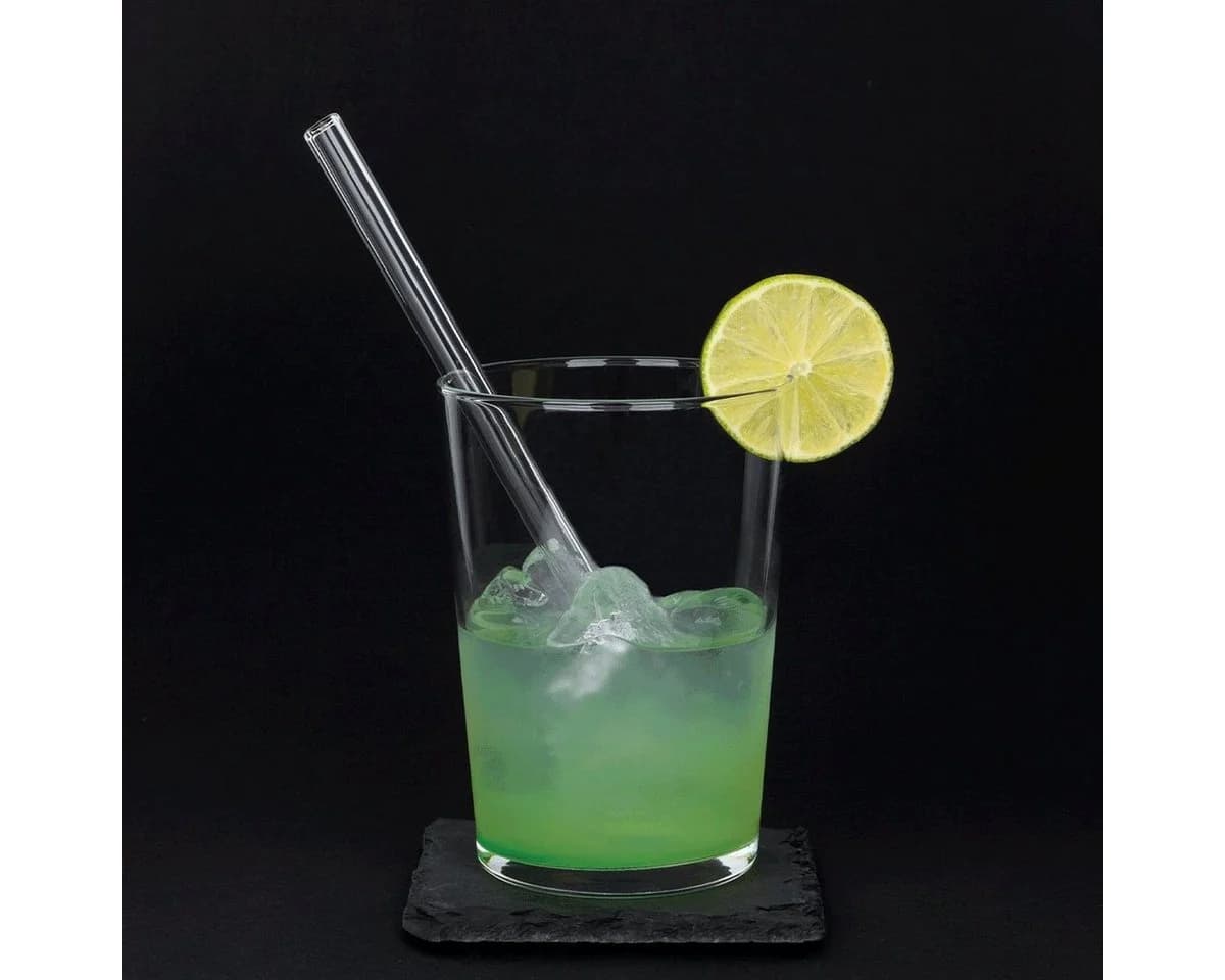 EUROHOME Trinkhalme Glas 7-tlg. 20 cm mit Bürste
