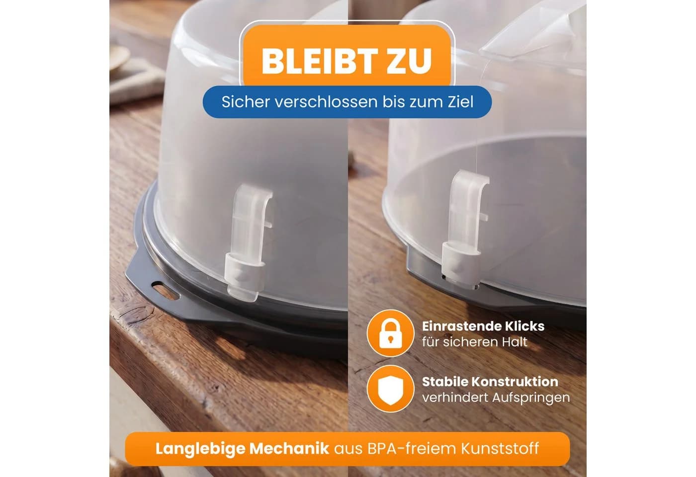 EUROHOME Tortenglocke mit Klickverschluss und Tragegriff - Bild 3