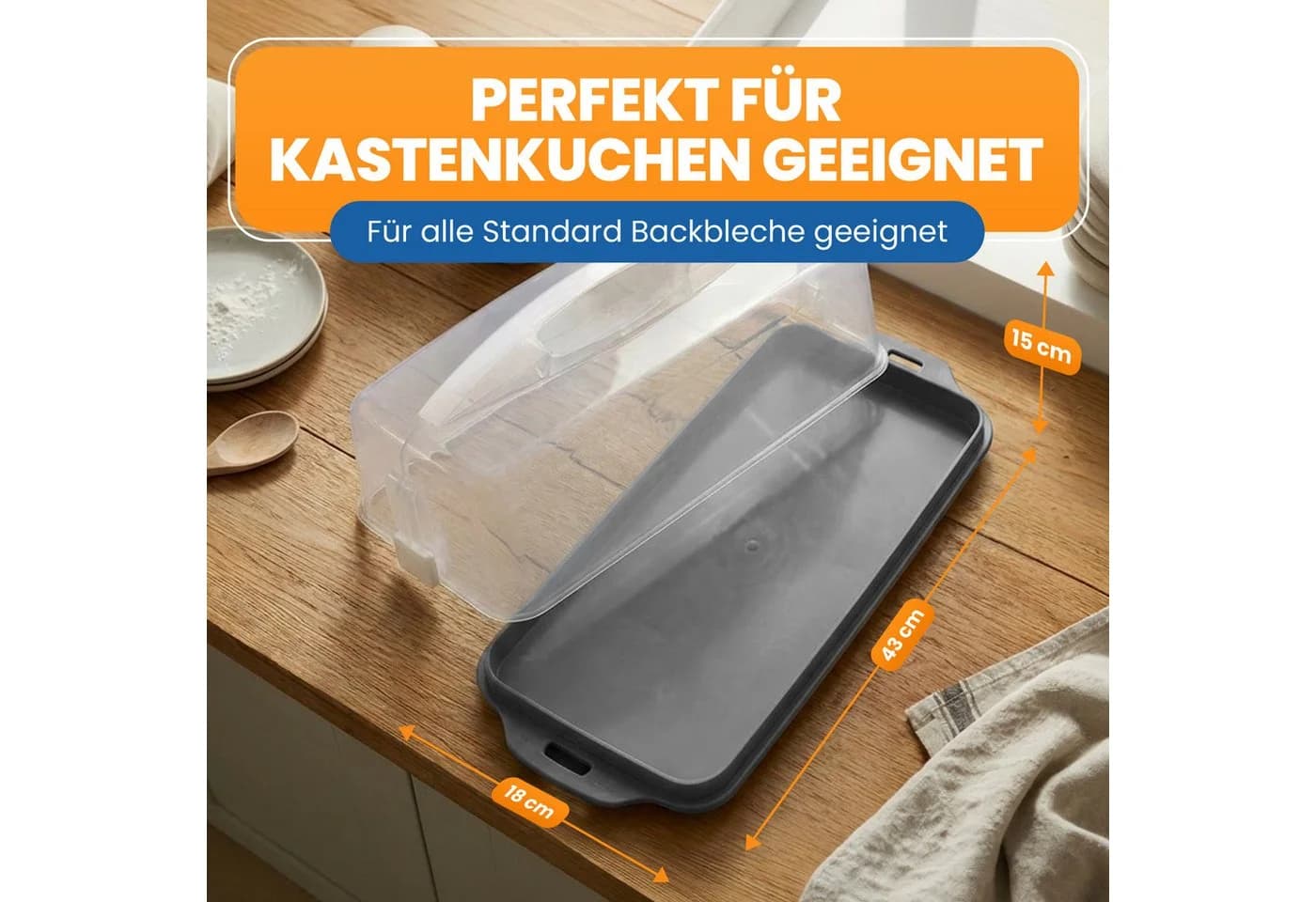 EUROHOME Kuchentransportbox mit Tragegriff und Haube - Bild 4