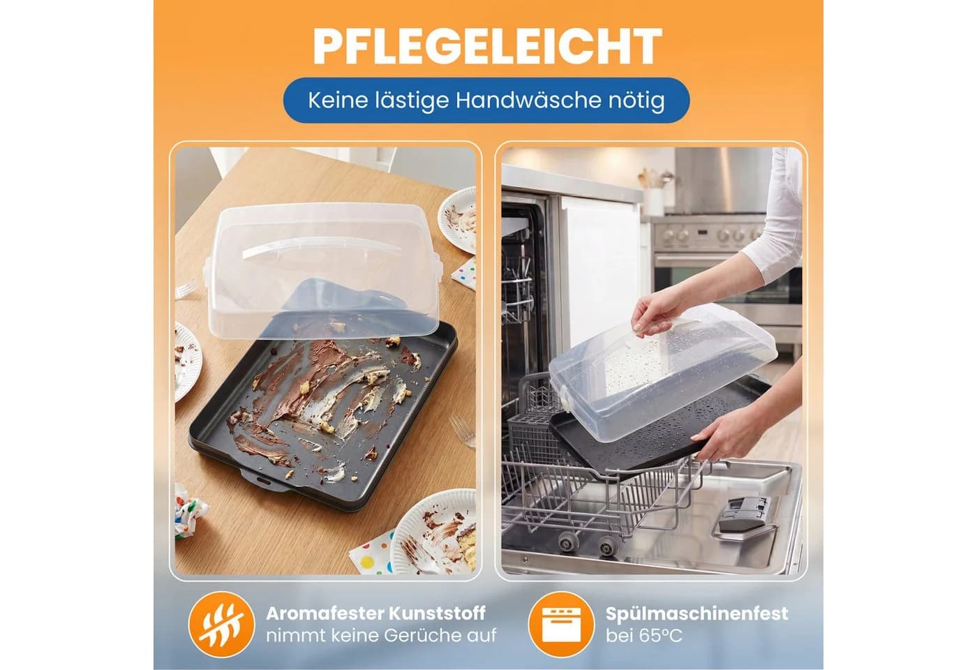 EUROHOME Kuchentransportbox mit Tragegriff und Haube - Bild 5
