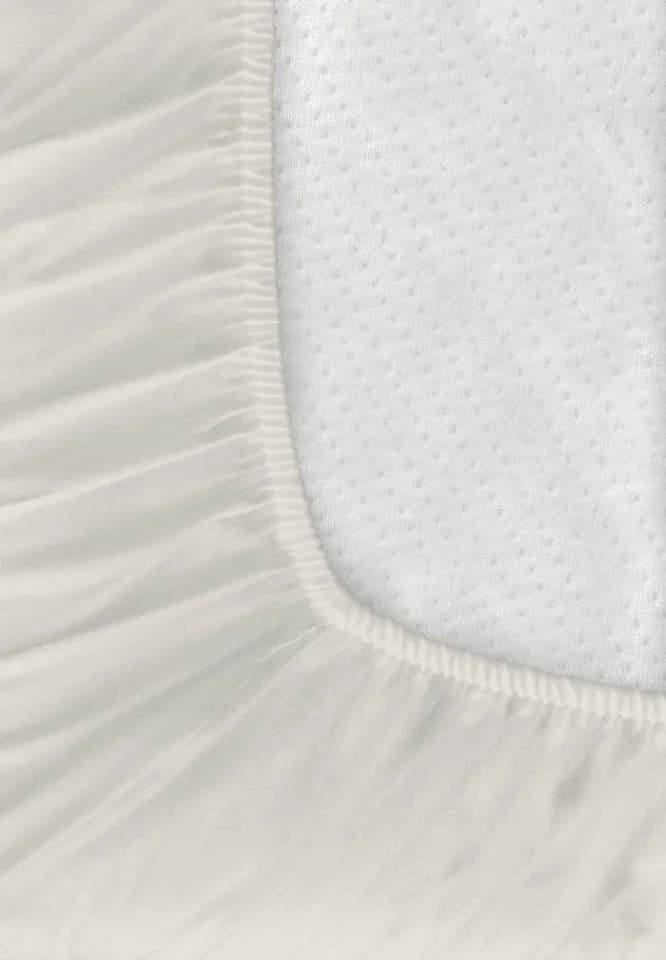 BIERBAUM Spannbettlaken Mako Satin Baumwolle Weiss