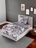 BIERBAUM Bettwäsche Set Mako-Satin Bunt Blumen Grau Rosa Bild 1