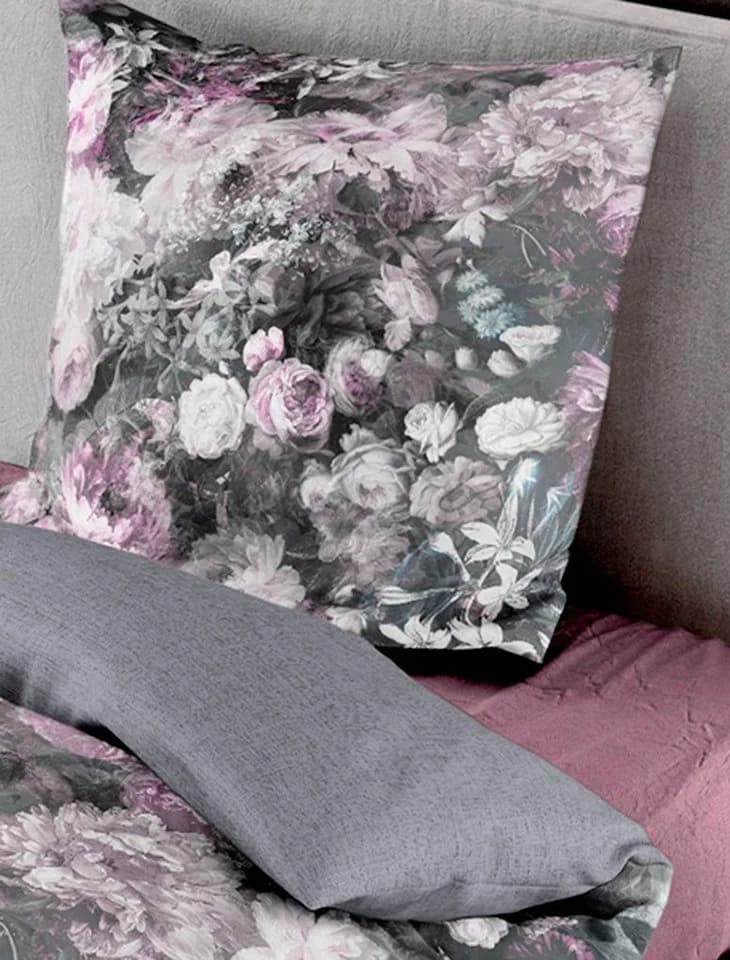 BIERBAUM Bettwäsche Set Mako-Satin Bunt Blumen Grau Rosa - Bild 3