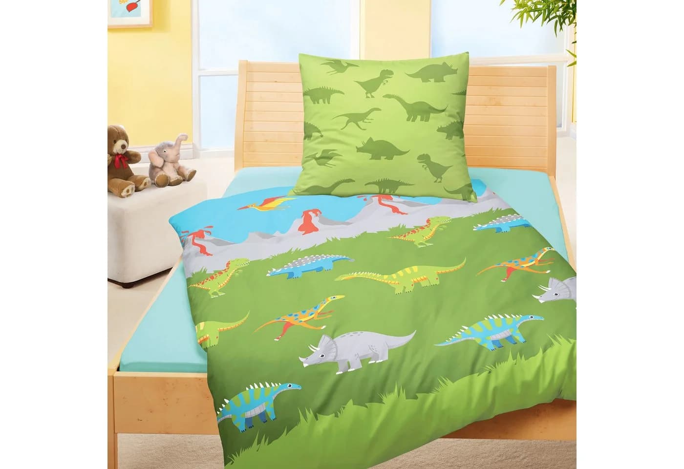 JACK Kinderbettwäsche Dinosaurier Grün 135x200 cm - Bild 4