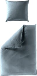 BIERBAUM Bettwäsche Elegant uni blau Mako-Satin 100% Baumwolle Bild 2