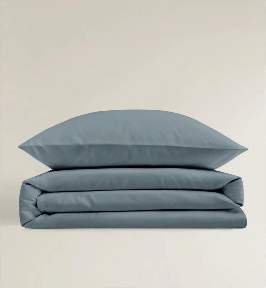 BIERBAUM Bettwäsche Elegant uni blau Mako-Satin 100% Baumwolle - Bild 3