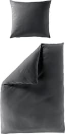 BIERBAUM Elegant uni Bettwäsche grau Mako-Satin 100% Baumwolle Bild 2