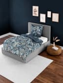 Bierbaum Bettwäsche Set Mako-Satin Blau Floral Bild 1