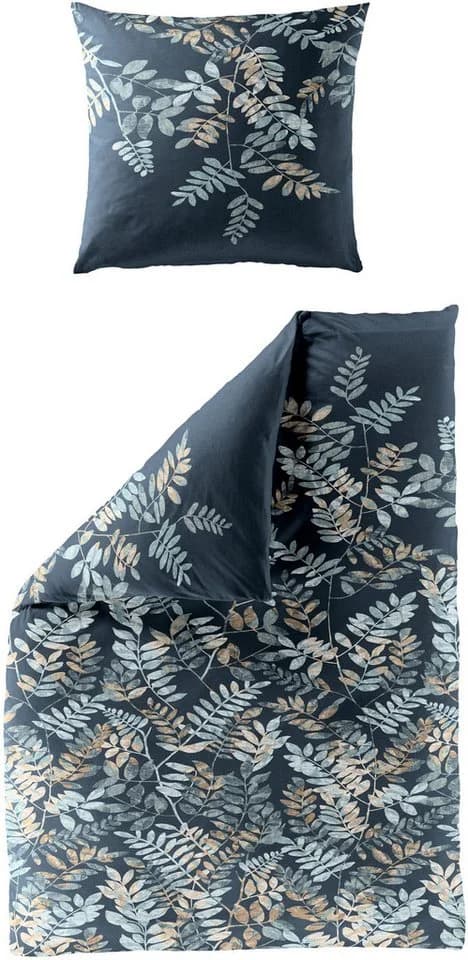 Bierbaum Bettwäsche Set Mako-Satin Blau Floral - Bild 2