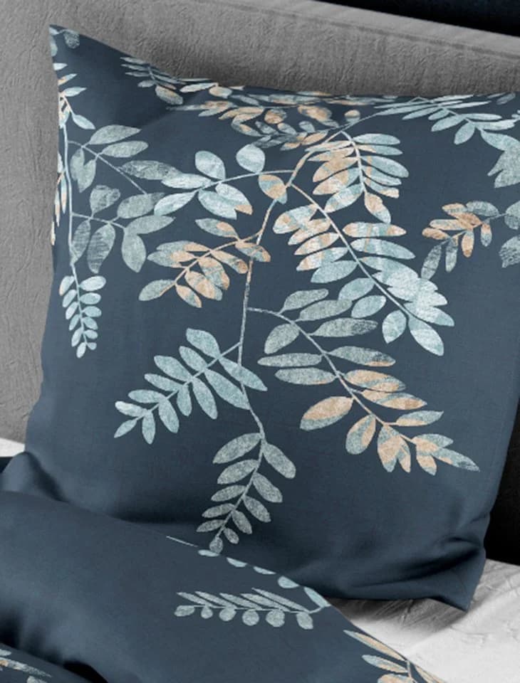 Bierbaum Bettwäsche Set Mako-Satin Blau Floral - Bild 4