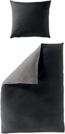 BIERBAUM Wendebettwäsche Modern Uni Anthrazit 100% Baumwolle Renforcé Bild 5